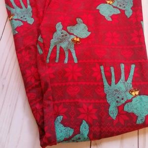 Lularoe Holiday Deer Leggings OS
